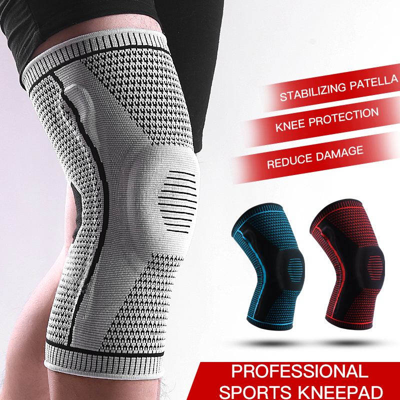 Knee Sleeve Pair - อุปกรณ์พยุงเข่ากันลื่นพร้อมแผ่นเจลสะบ้าคงตัวปลอกรัดอัดพอดีสบายสําหรับโรคข้ออักเสบกีฬา