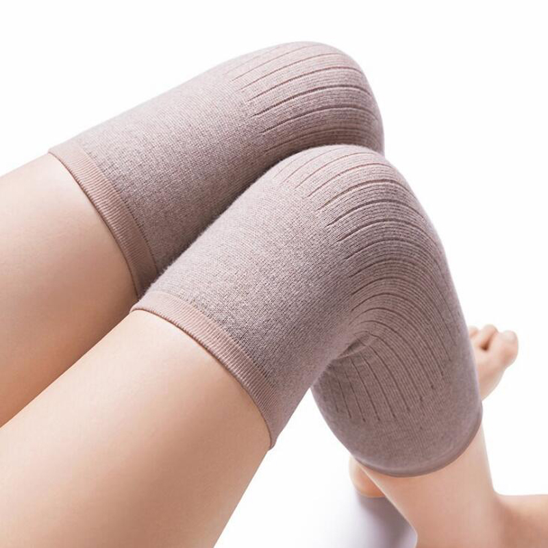 Knee Sleeve Pair - แผ่นรองเข่าให้ความอบอุ่นผ้าแคชเมียร์สำหรับฤดูใบไม้ร่วงและฤดูหนาวอุปกรณ์ป้องกันเข่าข้อต่อข้ออักเสบและอุปกรณ์ป้องกันหนาว