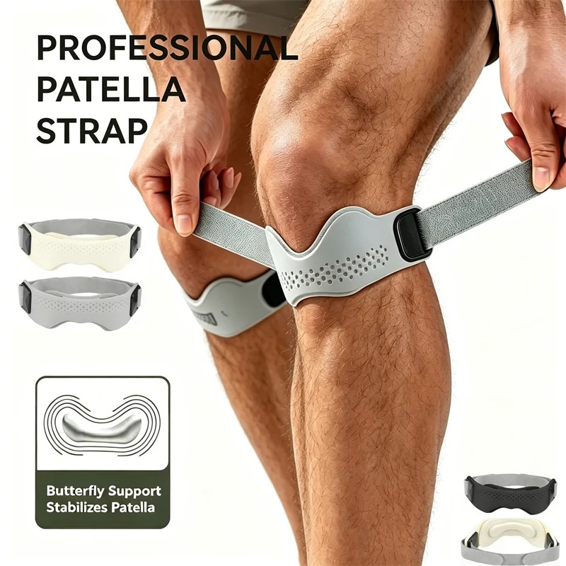 Knee Sleeve Pair - สายรัดซิลิโคนรองรับเอ็นสะบ้าหัวเข่า 1/2 ชิ้น ปรับระดับได้ สำหรับผู้ชายและผู้หญิง เหมาะสำหรับกีฬา