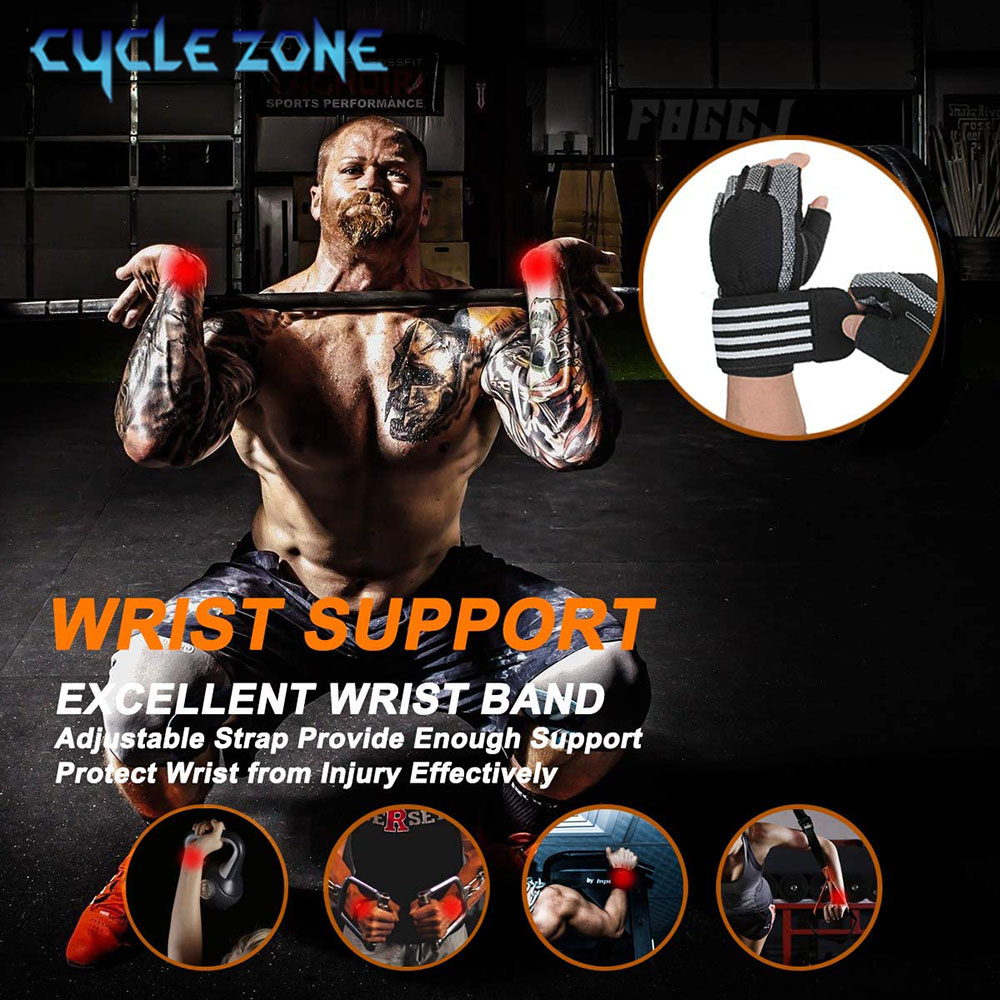 ถุงมือฟิตเนสแบบครึ่งนิ้ว 1 คู่ - Crossfit Workout With Equipment บทวิจารณ์และราคา